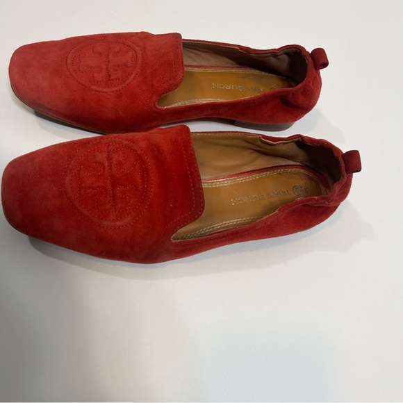 Tory Burch Leigh Loafers Tomato Red Size 6 - Picture 5 of 11
